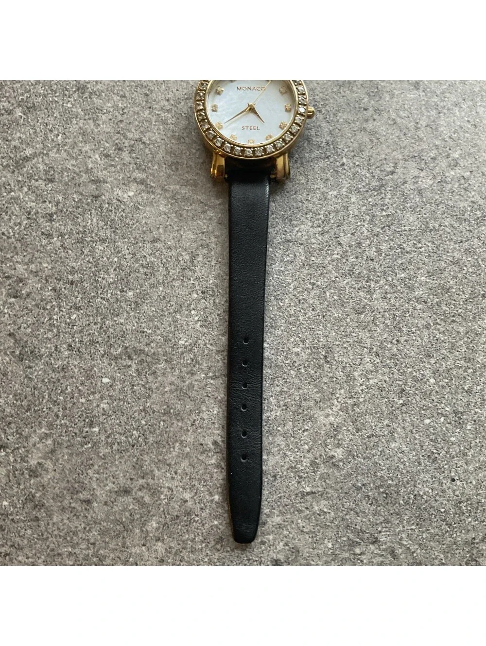 Beautiful Monaco Women’s Watch 32mm Gold Tone Case MOP Dial Leather Band D5